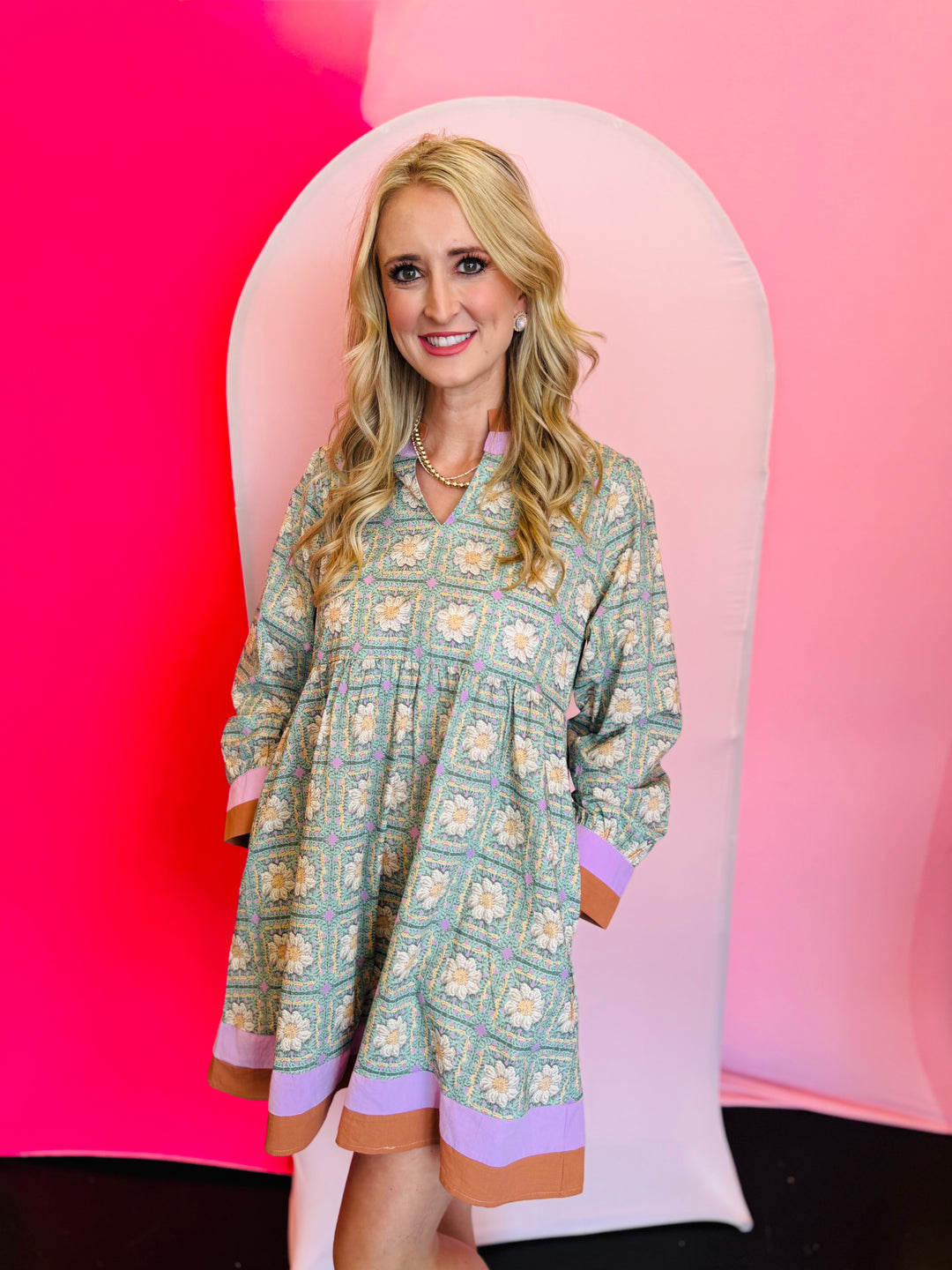 Vintage Bloom Ruffle Dress