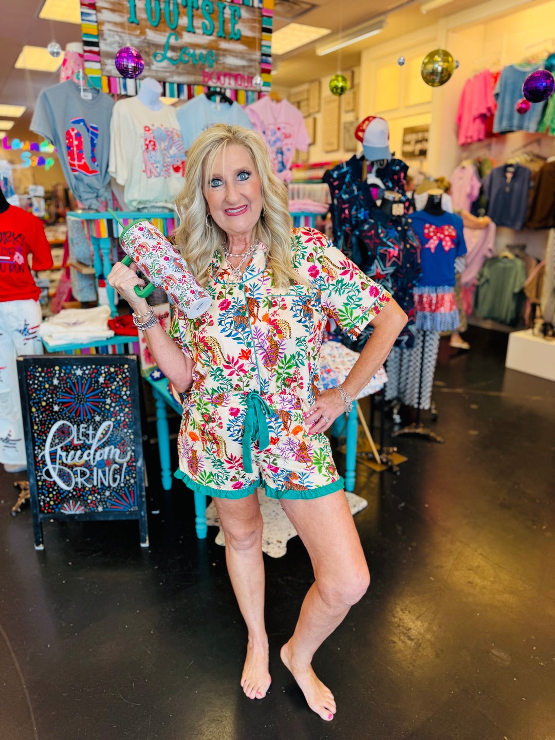 Jungle Oasis Ruffle Pajama Set