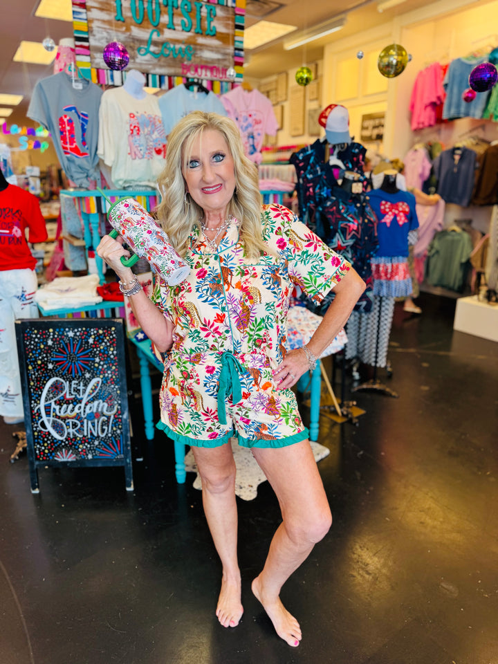 Jungle Oasis Ruffle Pajama Set