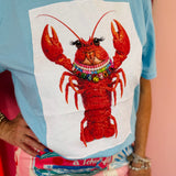 Jewel Collared Lobster Patch Tee (Blue)