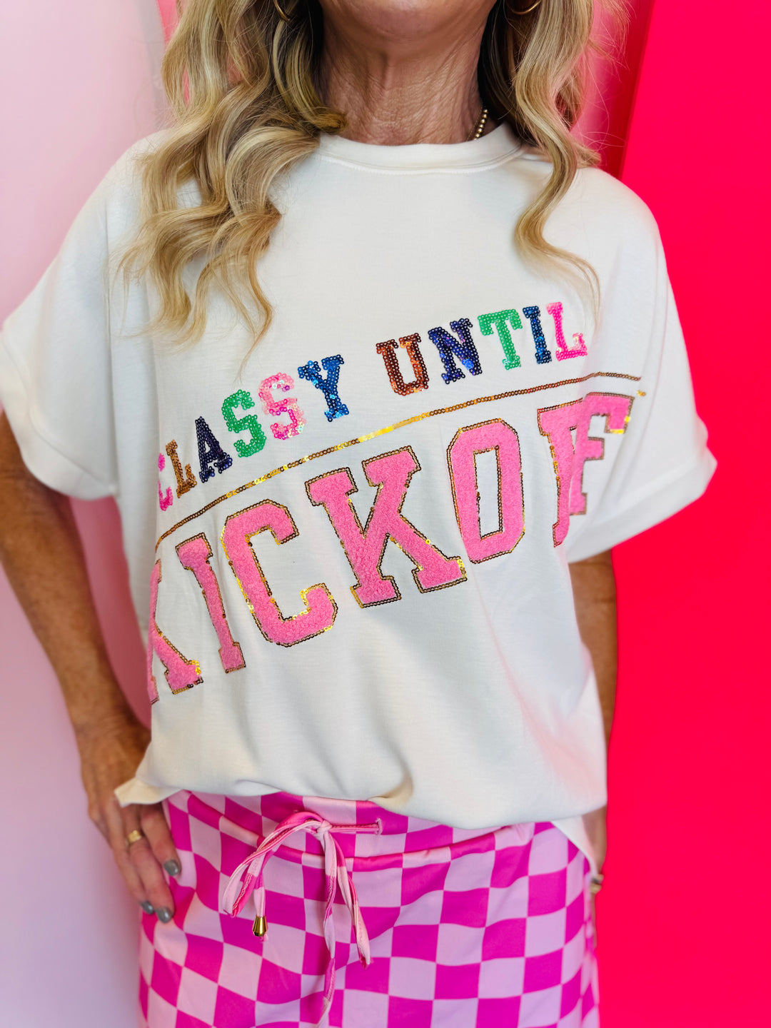 Classy Until Kickoff Top