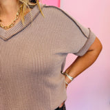Mocha Corded Top