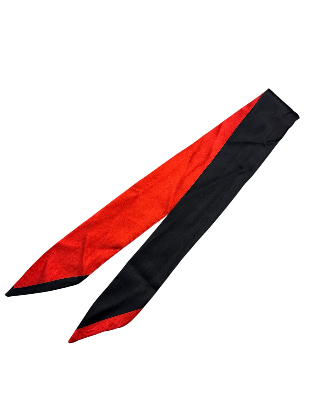 red and black thin scarf necklace