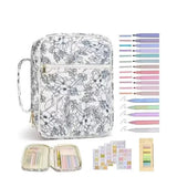 Navy/White Floral Bible Case