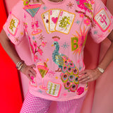 Mahjong & Martinis Sequin Top
