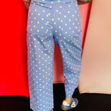 Sky Blue Polka Dot Barrel Pants