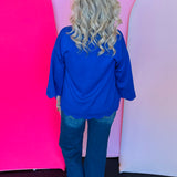 Royal Blue Scallop Top