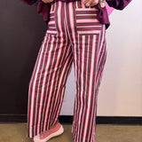 Plum & Pink Striped Pants
