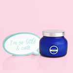 Capri Blue Volcano Signature Petite Jar Candle 8oz – cobalt blue tropical citrus-scented candle with 40-hour burn time.