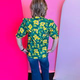 Green Bloom Ruffle Top