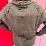 Olive Raglan Top