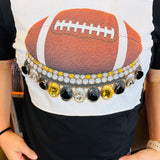 PREORDER: Jewel Collared Black & Gold Football Tee