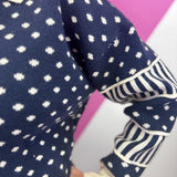 Navy & Cream Polka Dot Sweater
