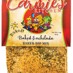 Carmies Baked Enchilada Dip Mix with creamy, cheesy enchilada flavor, delicious served hot or cold.