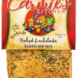 Carmies Baked Enchilada Dip Mix with creamy, cheesy enchilada flavor, delicious served hot or cold.