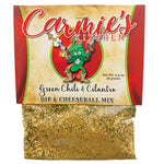 Carmies Green Chili & Cilantro Dip Mix with jalapeños and herbs, perfect for spicy Southwestern dips.