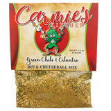 Carmies Green Chili & Cilantro Dip Mix with jalapeños and herbs, perfect for spicy Southwestern dips.