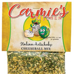 Carmies Italian Artichoke cheeseball mix with herbs for easy cream cheese appetizers and spreads.