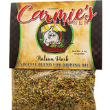 Carmies Italian herb dipping mix with oregano, rosemary, and garlic for olive oil bread dip.