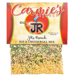 Carmies JR’s Ranch Dip Mix blend with black pepper, garlic, and spices for creamy dips or spreads.