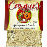 Carmies Jalapeño peach dip and cheeseball mix for making sweet, spicy dips or cheeseballs.