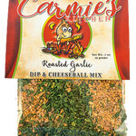 Carmies Roasted Garlic Dip Mix with roasted garlic and onion flavor, perfect for garlic lovers.