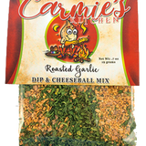 Carmies Roasted Garlic Dip Mix with roasted garlic and onion flavor, perfect for garlic lovers.