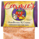 Carmies Strawberries N Cream cheesecake dip mix made with real strawberries for dips, pies, and cheesecakes.