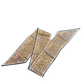 Cheetah print scarf tie with black and white outline, doubles as a purse twilly or handbag accessory.