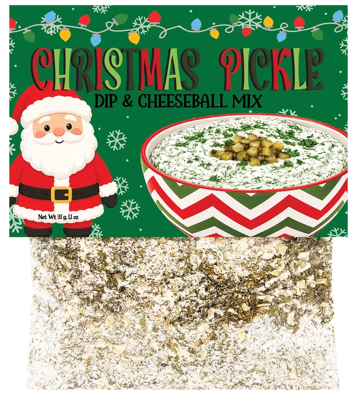 Christmas Pickle Dip Mix for creamy dip, sandwich spread, or festive cheeseball
