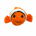 Clown Fish Warmies weighted plush with bright orange-and-white stripes, microwavable and lavender-scented.