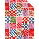 Crae Mix And Match hand towel with colorful checkerboard, stripes, dots, waves, and patchwork prints.