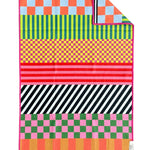 Crae Riglee double-sided microfiber hand towel, 17x27 in, bold color block checks and stripe patterns.