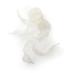 Cream curly organza ribbon shoelaces for sneakers.