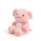 Pink axolotl Warmies plush with weighted microwavable lavender-scented design.