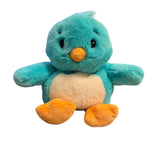 Teal blue bird Warmies plush with soft fabric and calming weighted design.