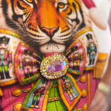 Nutcracker Glam Tiger Brooch Tee (White)