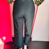 Black Ruffled Hem Pants