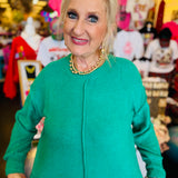 Kelly Green Brushed Hacci Sweater