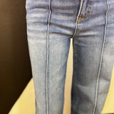 Zenana Pintuck Cuffed Wide Leg Jeans