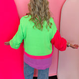 Happy Vibes Color Block Cardigan