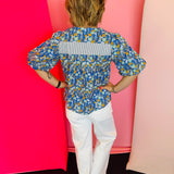 Scallop Floral Stripe Top