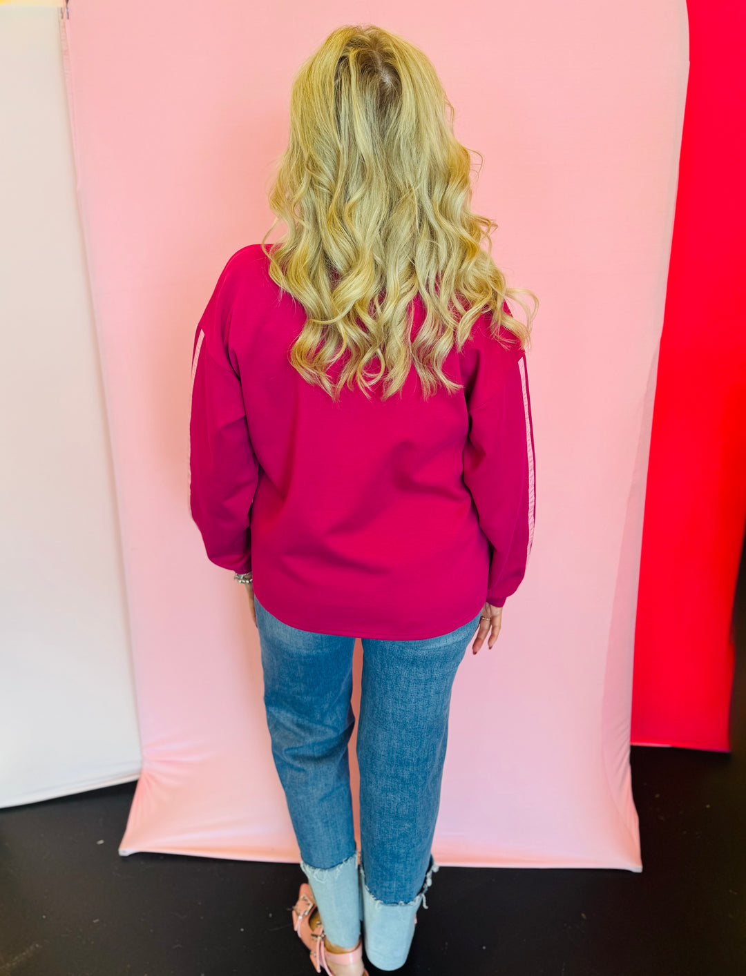 Magenta Contrast Zip-Up