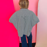 Black Striped Oversized Top