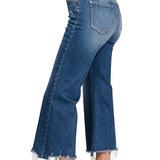 Zenana Mid-Rise Straight Raw Hem Jeans