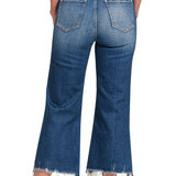 Zenana Mid-Rise Straight Raw Hem Jeans