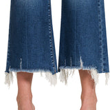 Zenana Mid-Rise Straight Raw Hem Jeans