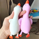 Cute soft duck squishy sensory fidget toy for squeezing and stress-relieving play.