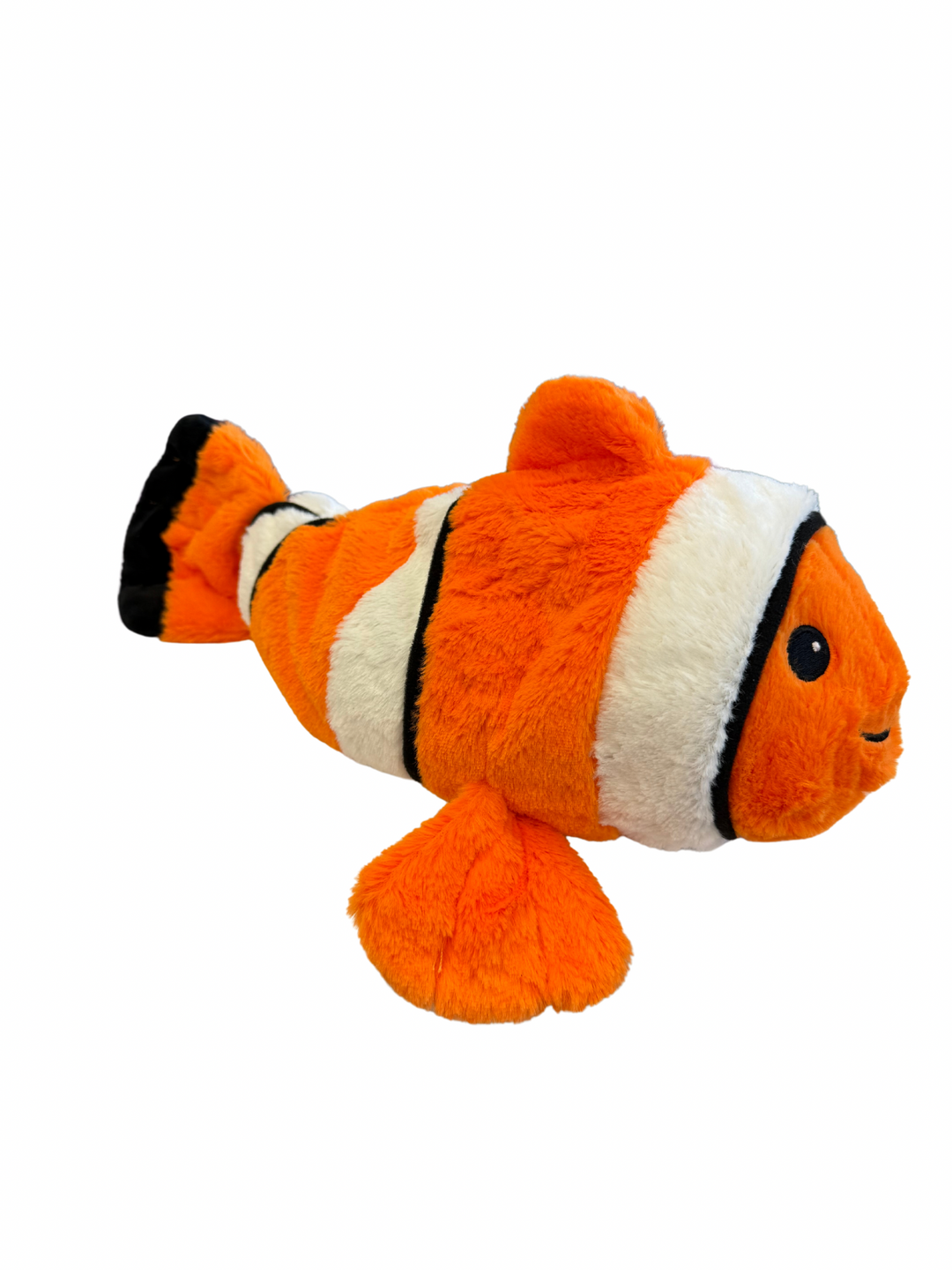 Orange and white Clown Fish Warmies® plush, microwavable, lavender-scented, and weighted for comfort, safe for all ages.