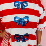 USA Sequin Bow Top